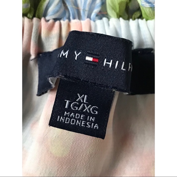 Tommy Hilfiger Women’s Striped and Floral Print Tassel Tie-Neck Top  XL - Picture 4 of 7